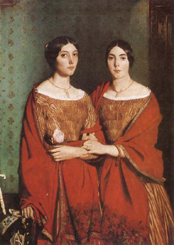 Theodore Chasseriau The Sisters of the Artist Norge oil painting art